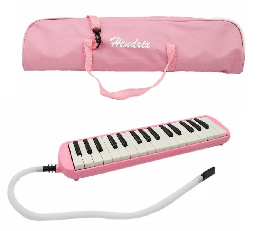 Melódica 32 Notas Color Rosado Con Estuche Marca Hendrix-0