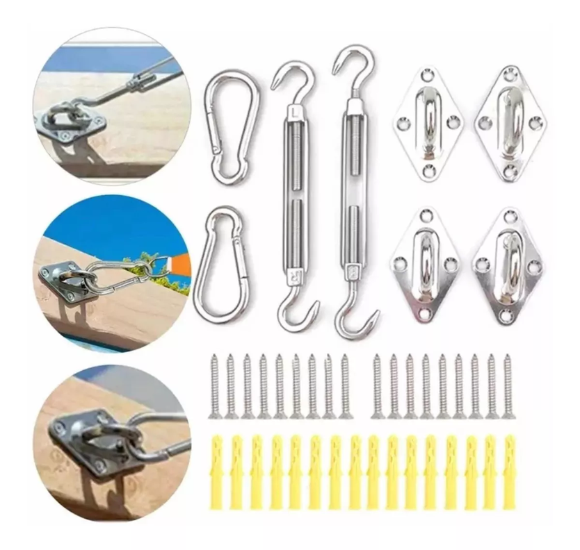 Toldo Vela Triangular 3x3x3 Mts Incluye Kit De Instalación-1