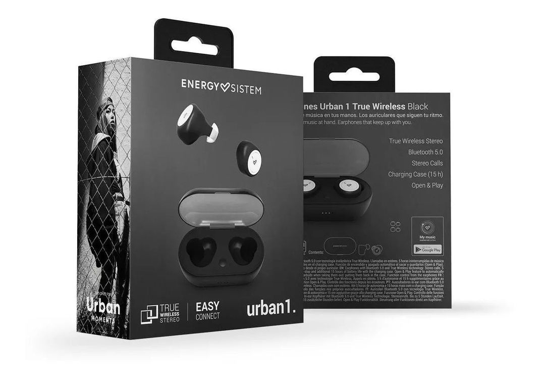 Audífonos Inalámbrico Bluetooth Energy Sistem Urban 1 Negro-5
