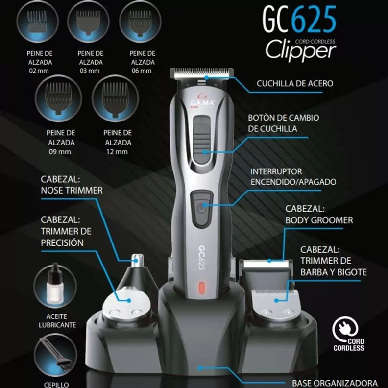 Cortapelo Clipper Multistyler Gama Gc 625 Inalámbrico-3