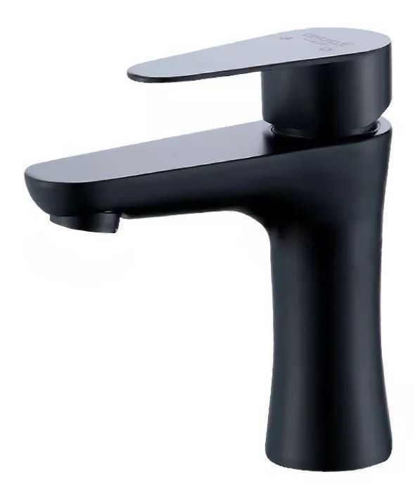 Llave Grifería Lavamanos Simple Para Baño Negro Mate-0