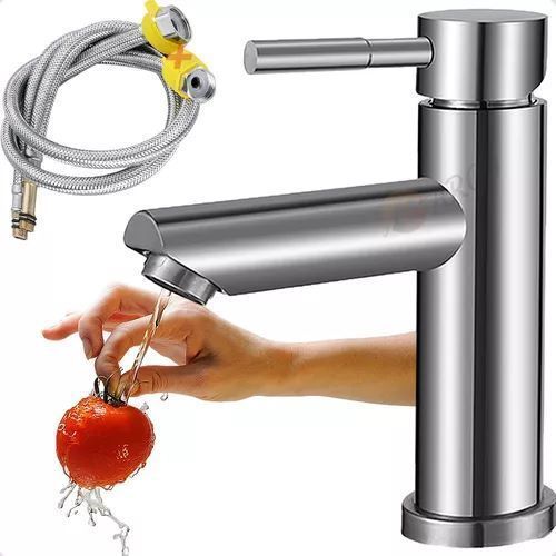 Llave Monomando Lavamanos Para Agua Caliente Fria+2mangueras-0