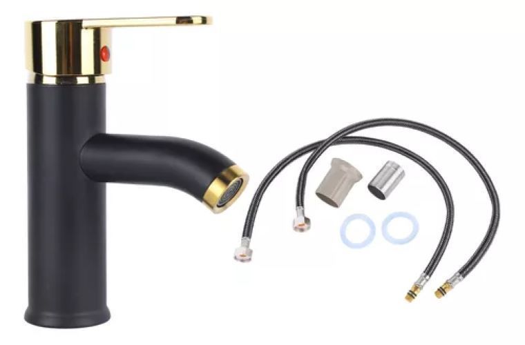 Llave Para Fregadero Lavabo Baño + 2 Mangueras-0