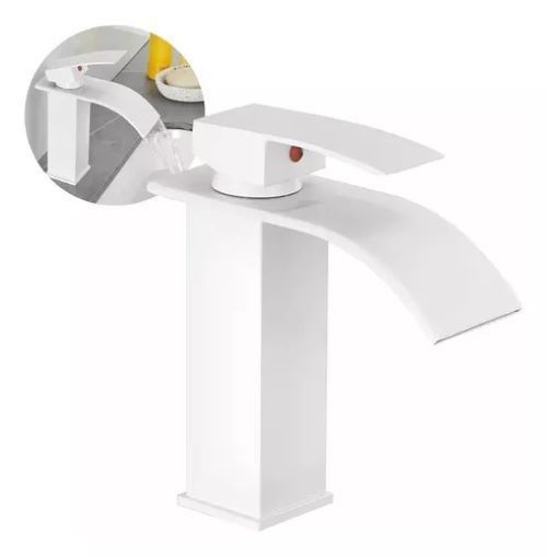 Llave Lavamanos Griferia De Baño Blanco -0