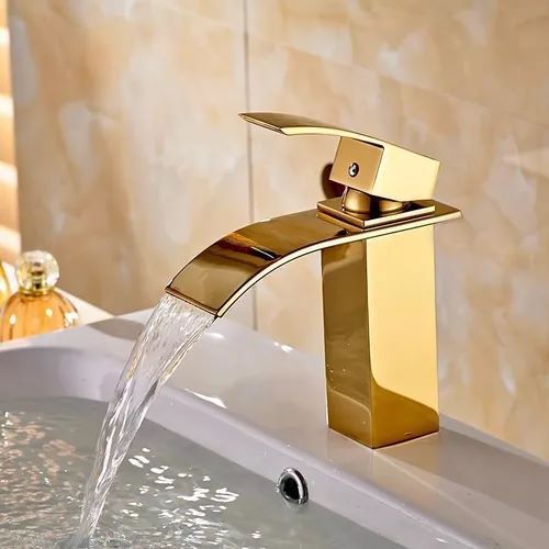 Llave Lavamanos Dorado Griferia De Baño Monomando Lavamanos-1