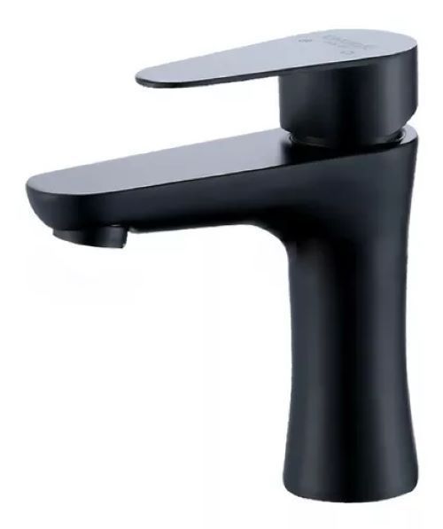 Llave Grifería Lavamanos Simple Para Baño Negro-0