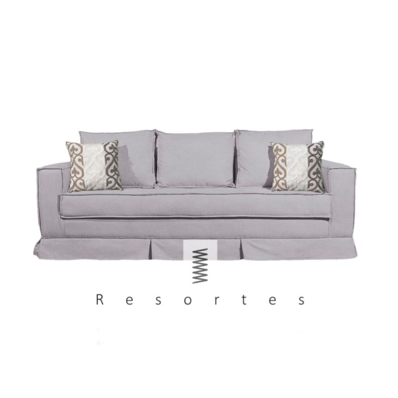 Sofa premium resortes color gris modelo Milano-1
