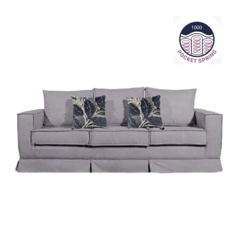 Sofa premium resortes gris  modelo Pompeya-1