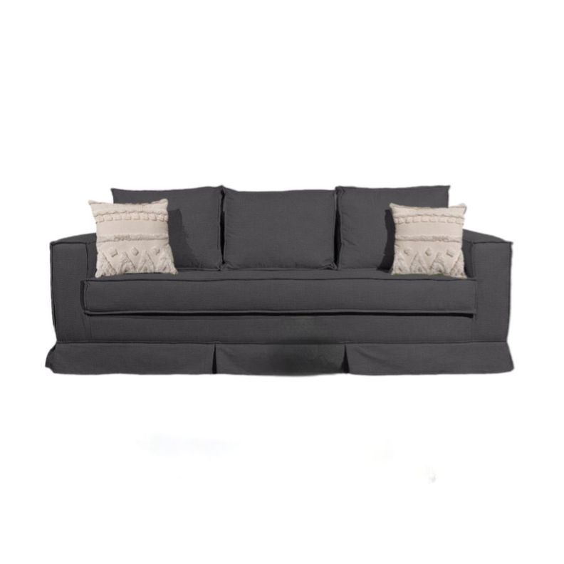 Sofa con resortes  color grafito modelo Milano -0