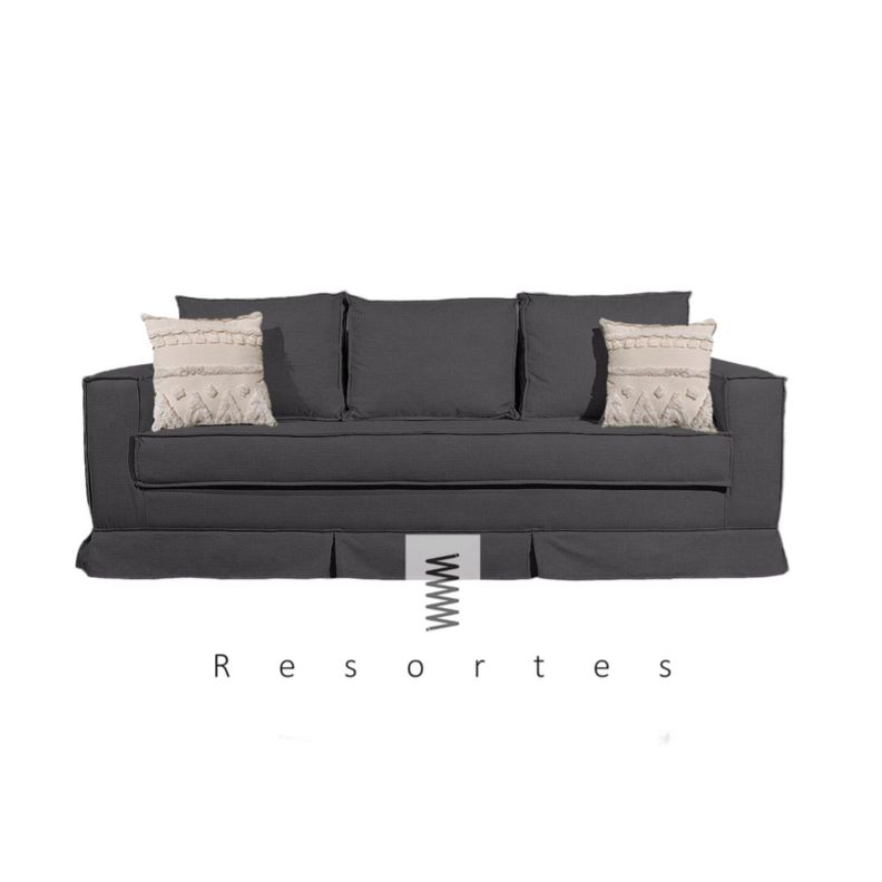Sofa con resortes  color grafito modelo Milano -1