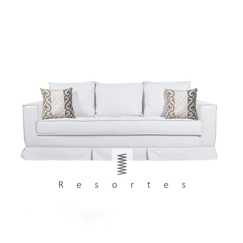 Sofa  resortes blanco invierno mod Milano-1