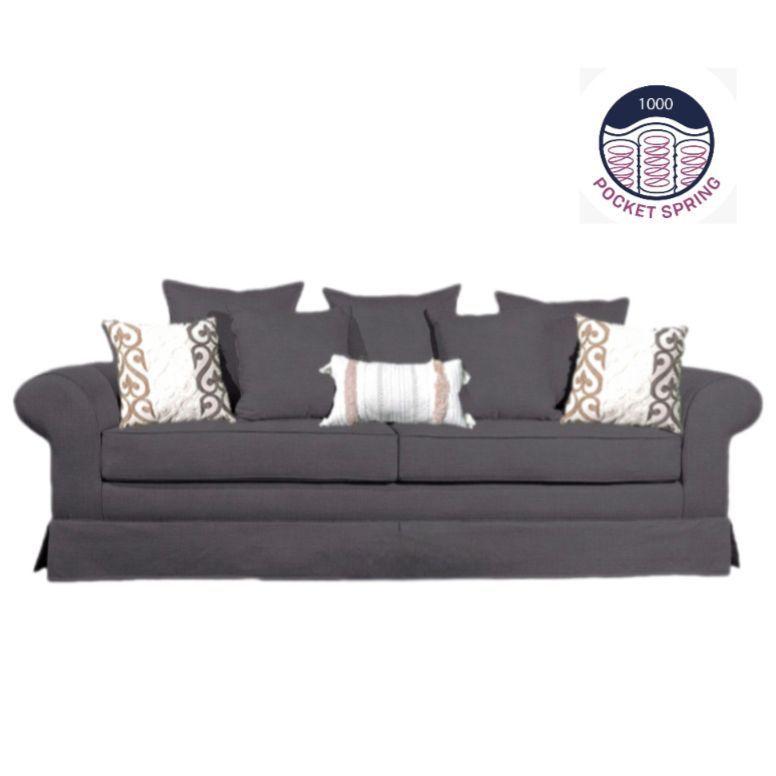 Sofa  Mambo premium con resortes color grafito  modelo  Mambo -1