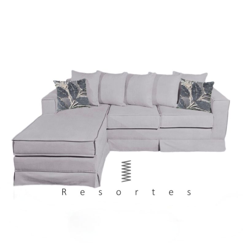 Sofa seccional inter Provenza gris resortes -1