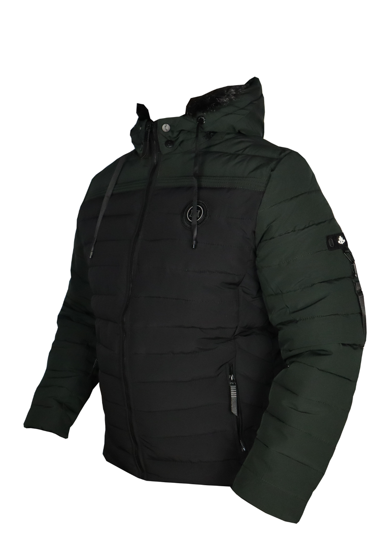 Parka para hombre básica con gorro y cierre frontal-1