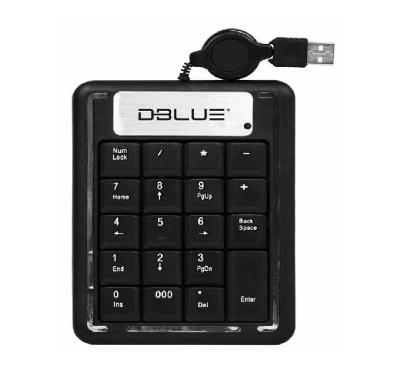 Teclado Numerico con Cable Retractil Black-0