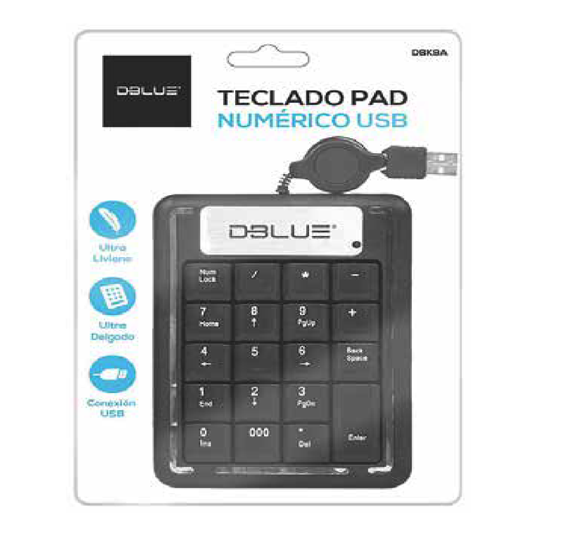 Teclado Numerico con Cable Retractil Black-3