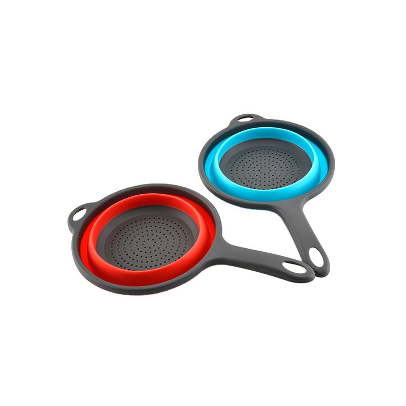 Colador Pegable de Silicona Redondo 19 cm Rojo-2