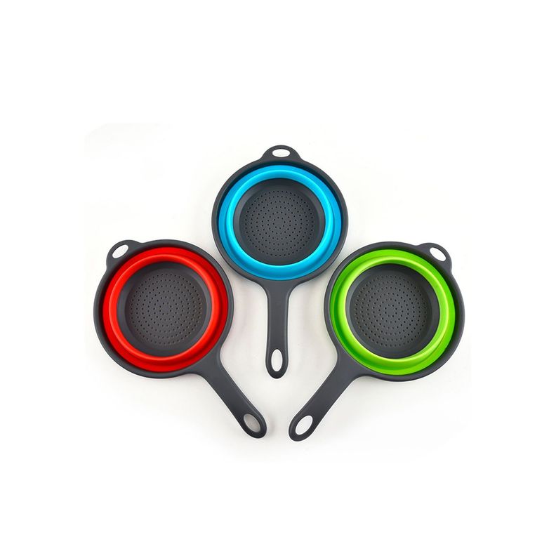 Colador Pegable de Silicona Redondo 19 cm Rojo-3