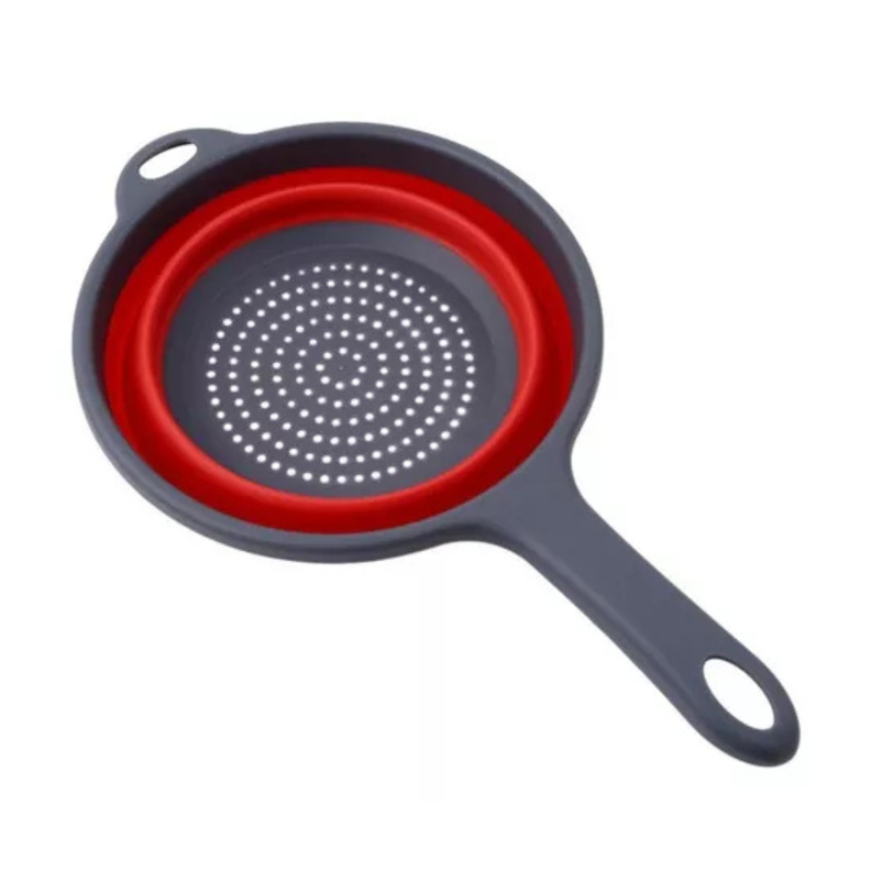 Colador Pegable de Silicona Redondo 19 cm Rojo-0