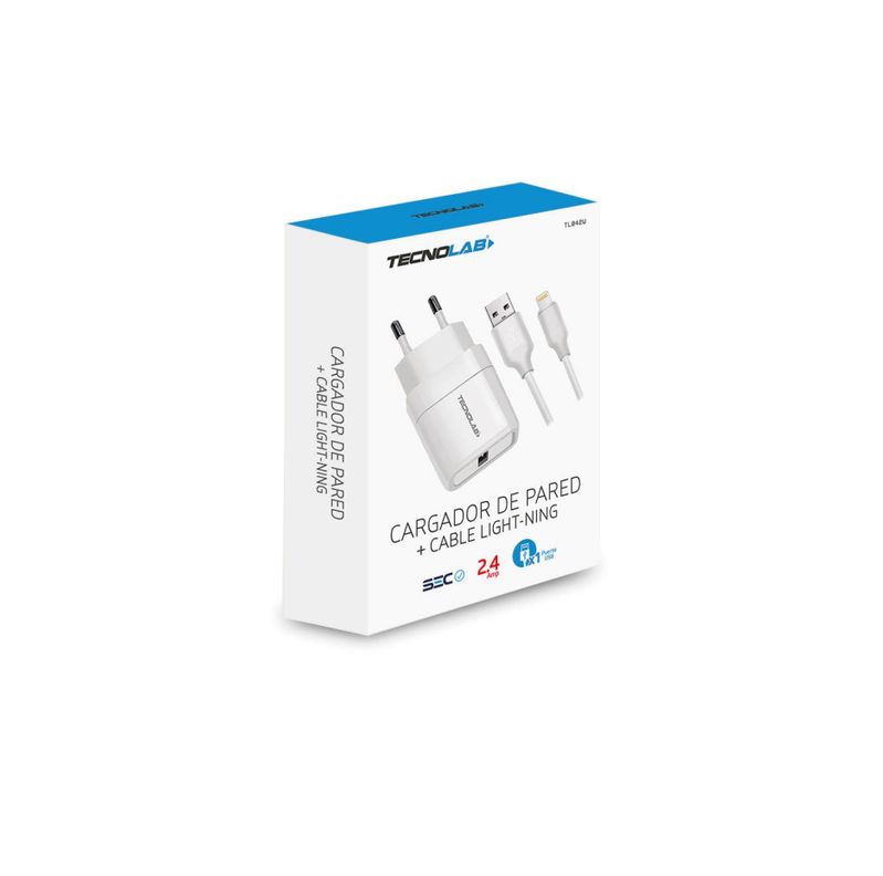Cargador Celular 24A-1 Usb Con Cable Lighting - White-2