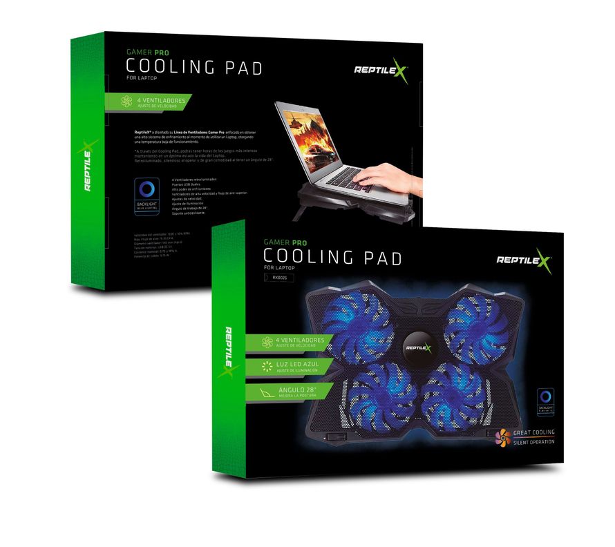 Ventilador Enfriador para computador 4 Ventiladores Gamer Portatil-3