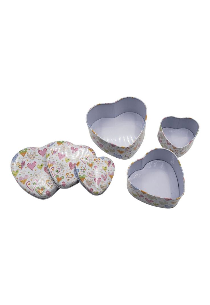 Set Cajas Diseño Corazon Metal 12x11x5cm (3u)-2