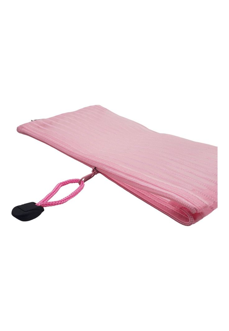Estuche Traslúcido Rayado Rosado 11x13cm-1