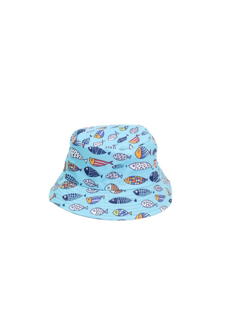 Sombrero Pescador Azul Diseño Peces 15*17cm-0