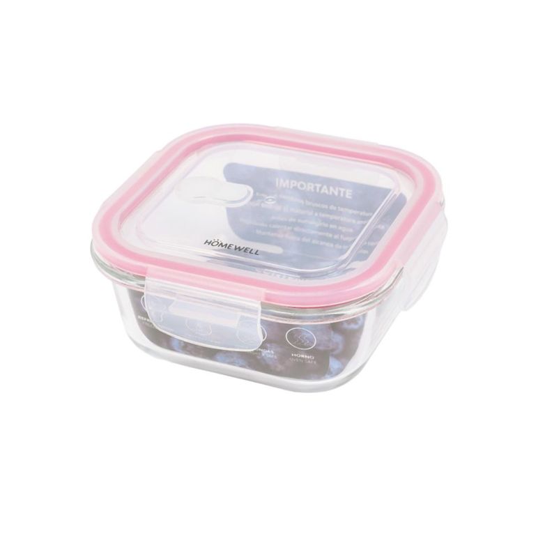 Contenedor Hermetico Vidrio Cuadrado 520ml-0