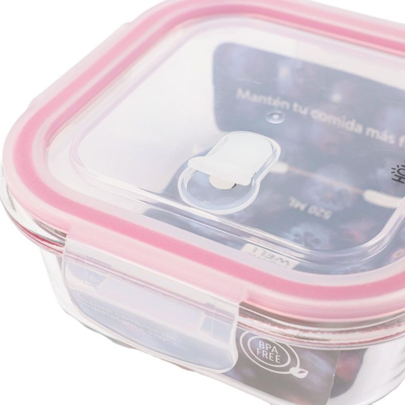 Contenedor Hermetico Vidrio Cuadrado 520ml-2