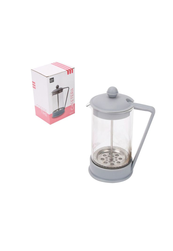 Cafetera Francesa Prensa Vidrio Gris 600ml-0