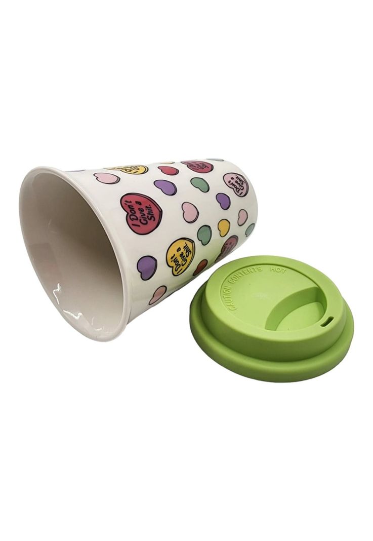 Mug Cerámica Tapa Silicona Verde 400ml-1