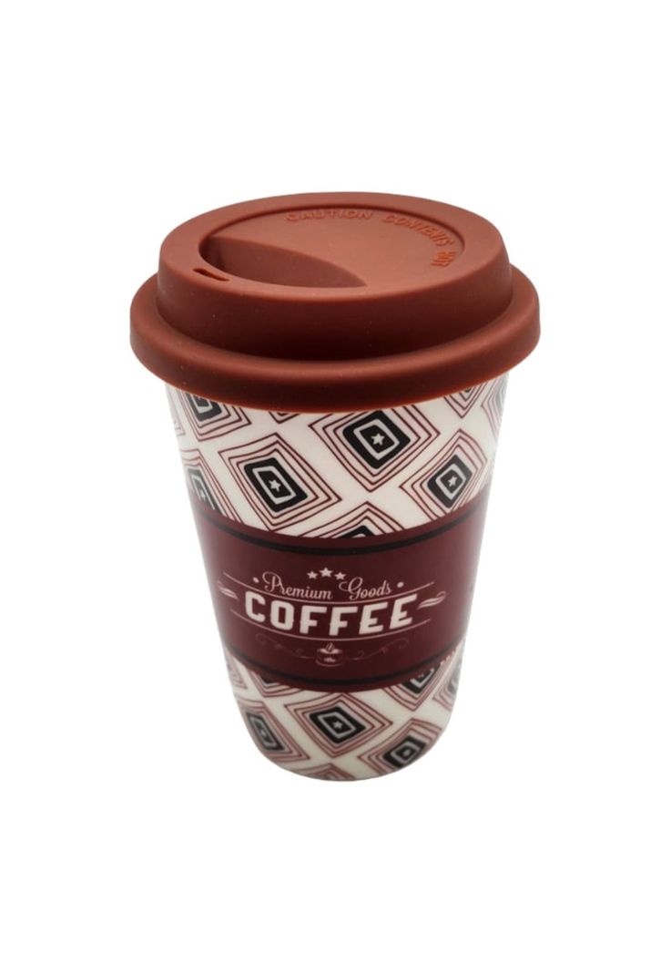 Mug Cerámica Tapa Silicona Cuadros 400ml-1