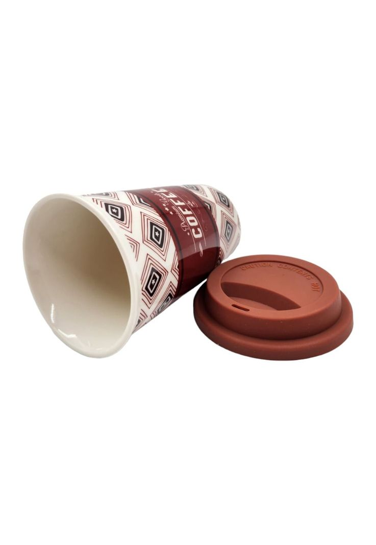 Mug Cerámica Tapa Silicona Cuadros 400ml-2