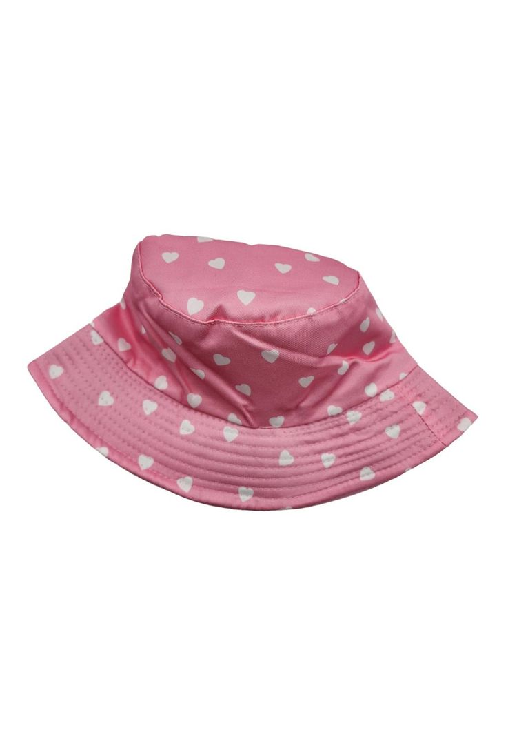Sombrero Pescador Rosado Diseño Corazones 15*17cm-1