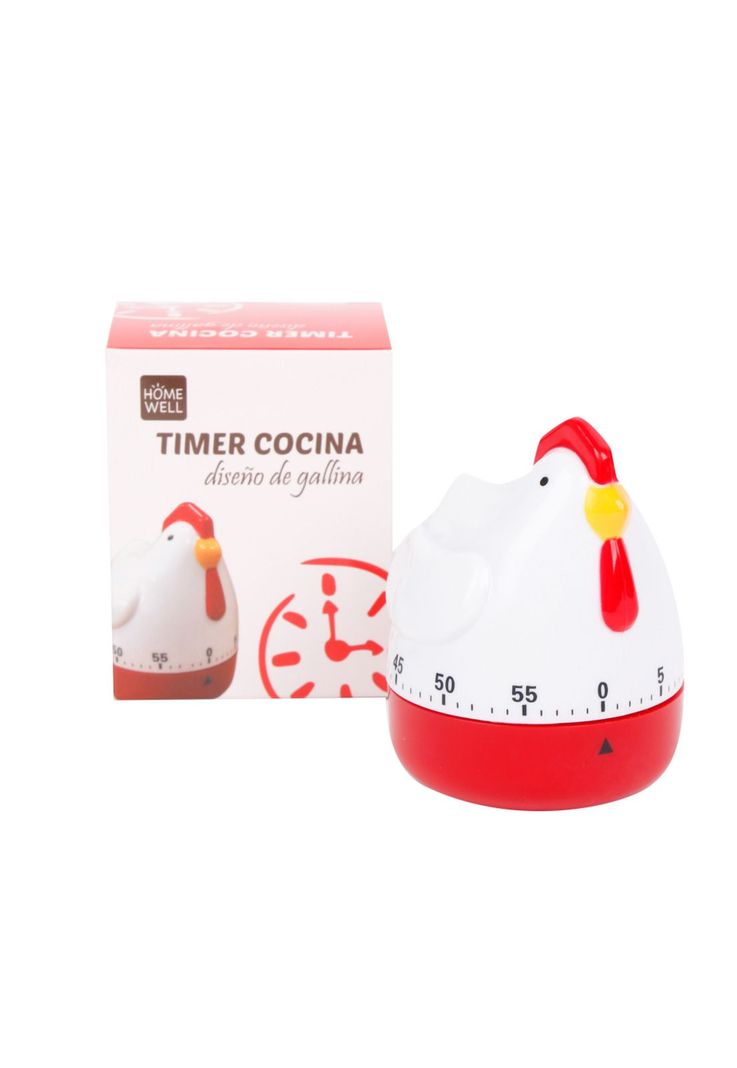 Temporizador de Cocina Diseno Gallina Blanco