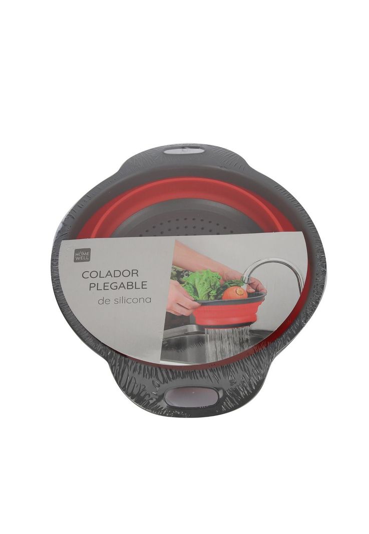 Colador Plegable Negro y Rojo-0