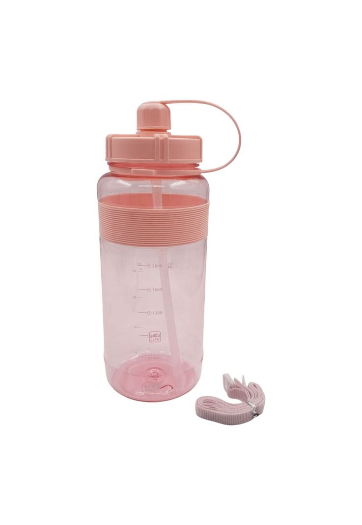 Botella de Agua Plástica Rosada 2000ml-0