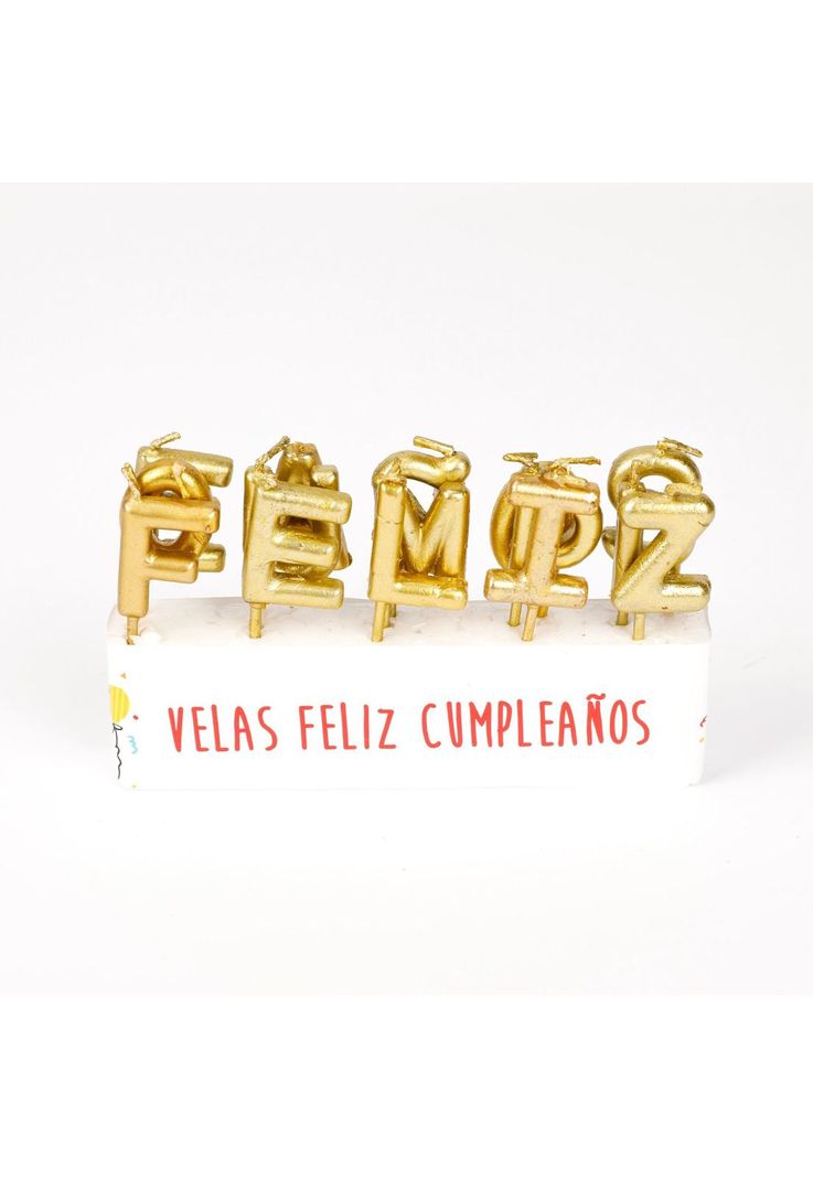 Velas Feliz Cumpleaños Doradas-1