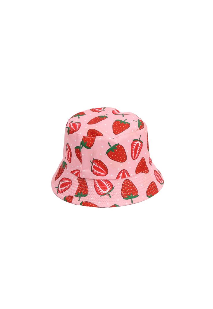 Sombrero Pescador Rosado Diseño Frutilla 15*17cm-0