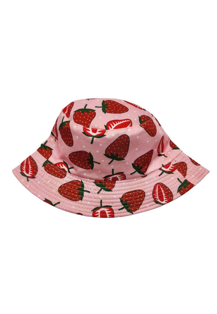 Sombrero Pescador Rosado Diseño Frutilla 15*17cm-1
