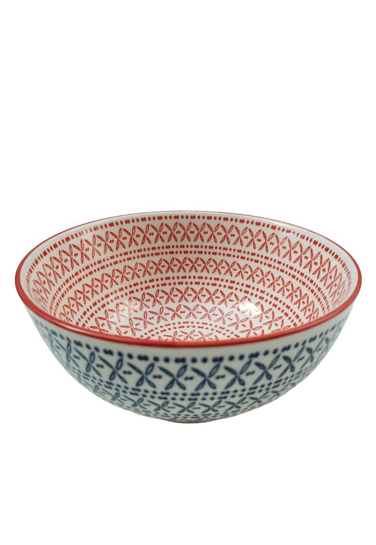 Bowl Loza Diseño Azul Rojo 13x7.5cm-0