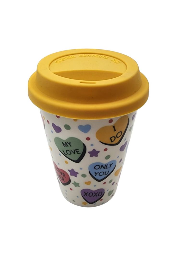 Mug Cerámica Tapa Silicona Amarillo 400ml-0