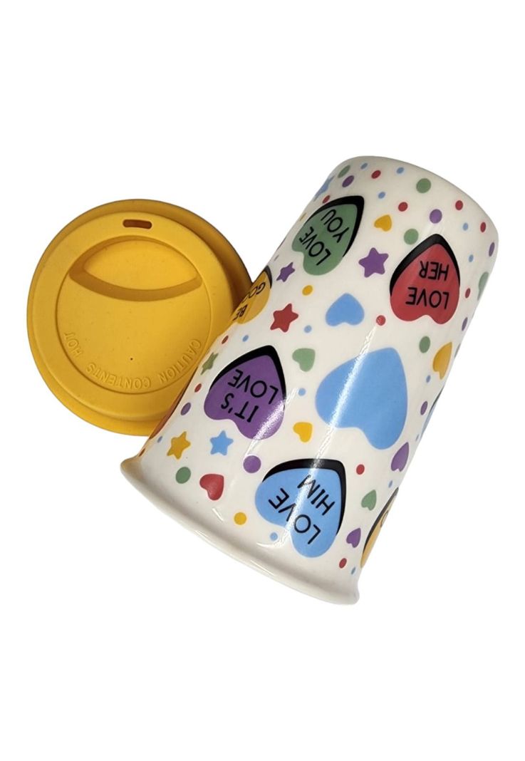 Mug Cerámica Tapa Silicona Amarillo 400ml-2