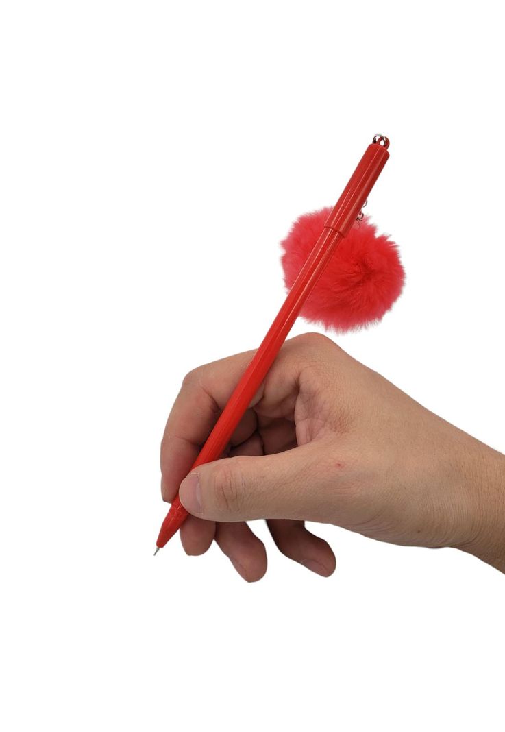 Lapiz Gel Pompom Rojo-1