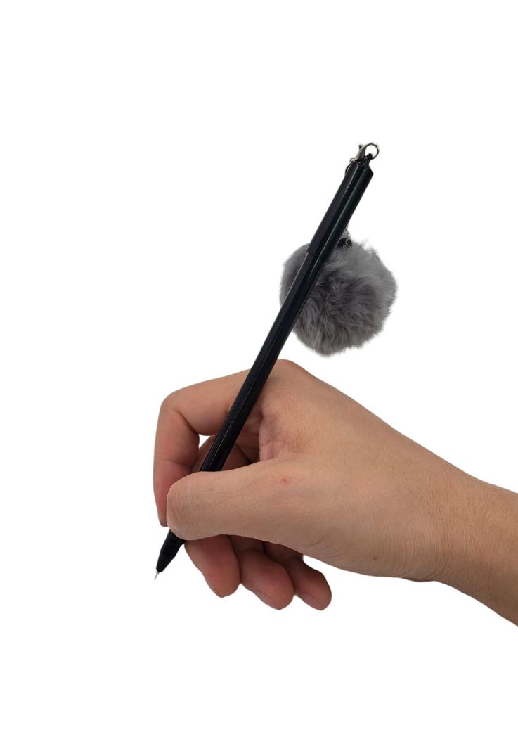 Lapiz Gel Pompom Negro-1