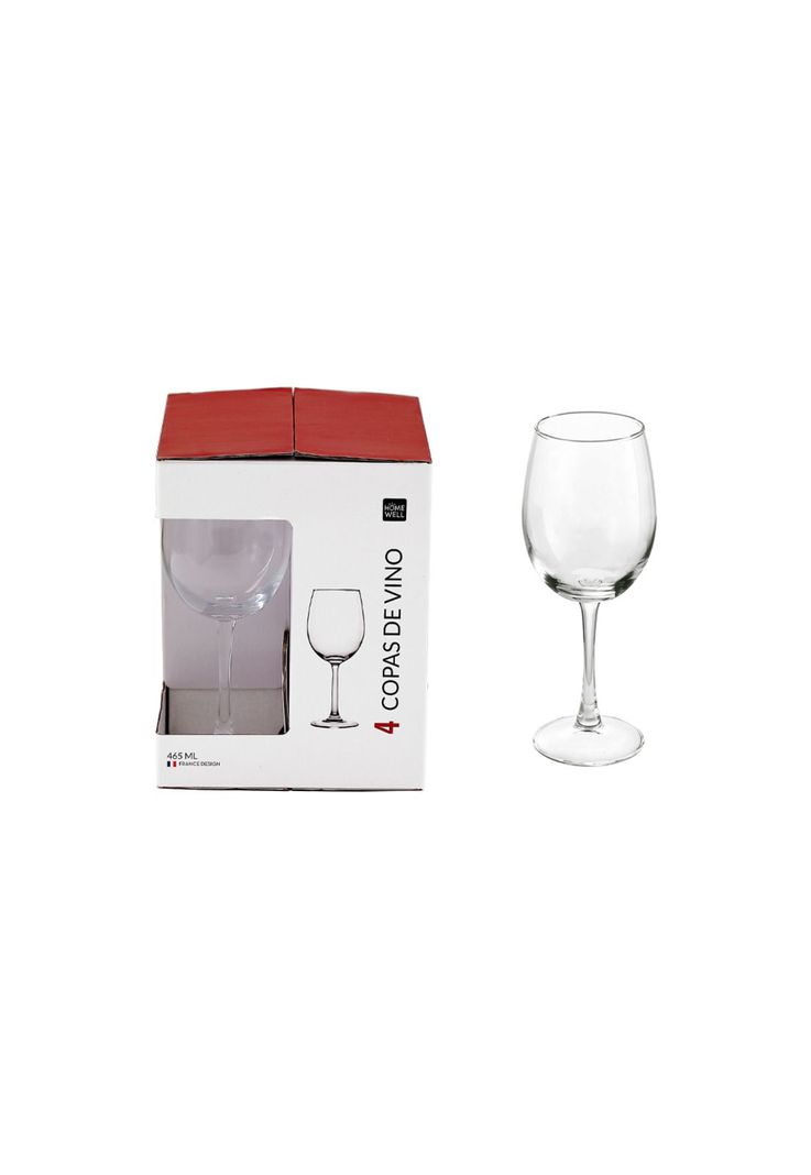 Set 4 Copas Vino Vidrio Transparente 465Ml-0