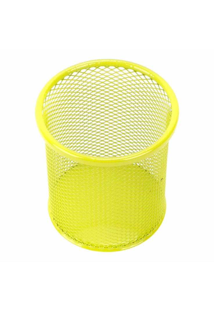 Porta Lapices Metal Amarillo 8.5*9.5cm-1