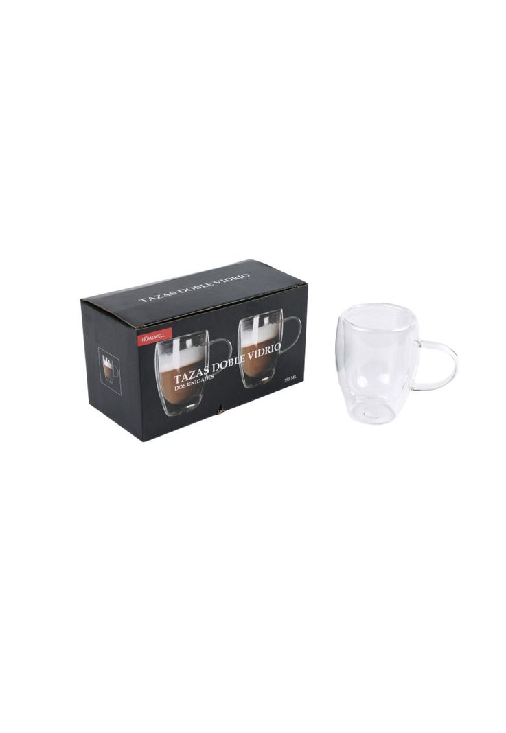 Set 2 Tazas Vidrio Doble Pared 350ml-0