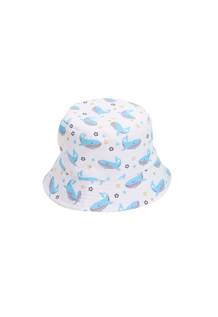 Sombrero Pescador Blanco Diseño Ballenas 15*17cm-0